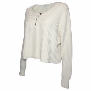 American Eagle Outfitters White Knit Sweater Cropped